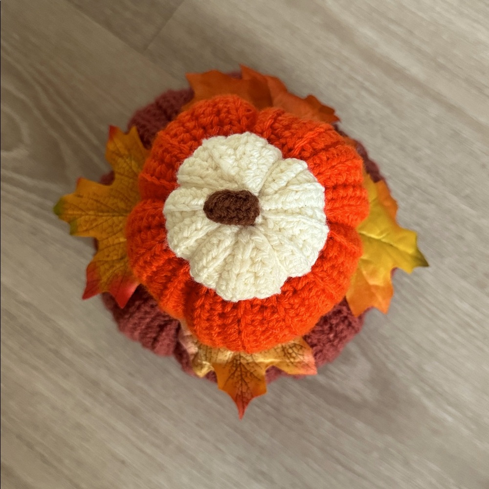 Handmade Crochet Pumpkin Stack Fall Accent Decor - Picture 4 of 4